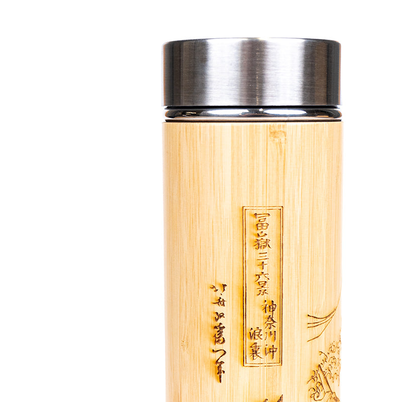 Bambusowa Butelka na Herbatę Wielka Fala w Kanagawie - 400 ml