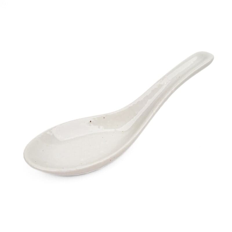 Biała porcelanowa łyżka do ramenu Kohiki