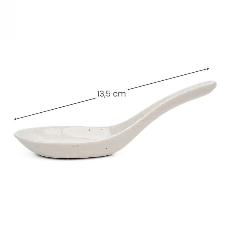 Biała porcelanowa łyżka do ramenu Kohiki