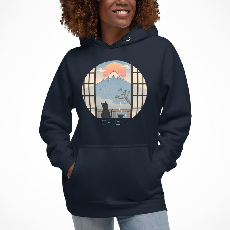 Bluza z japońskim kotem i górą Fuji