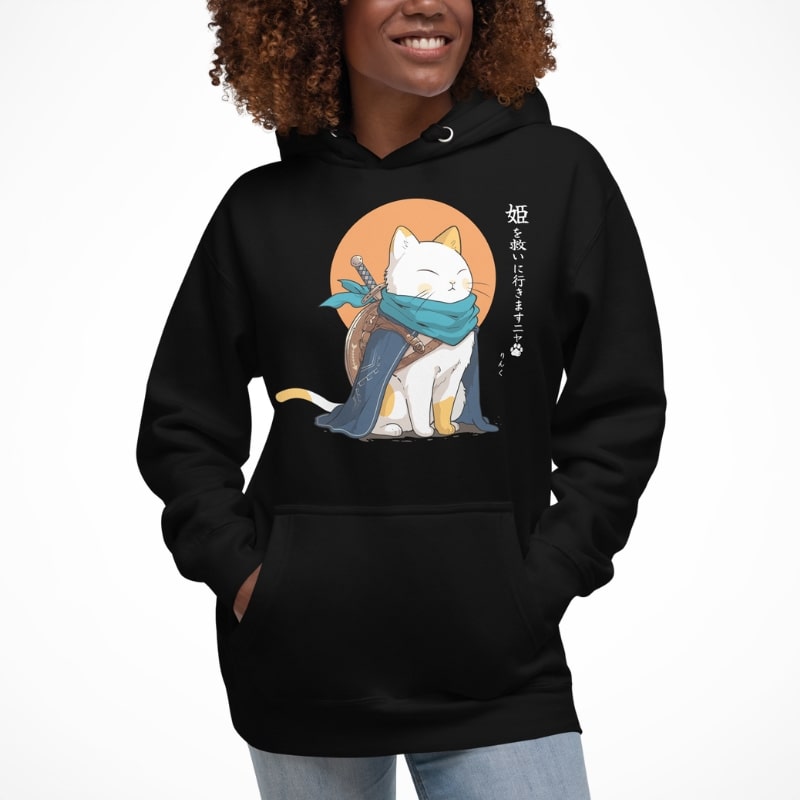 Bluza z Japońskim Legendarnym Kotem S / Czarny