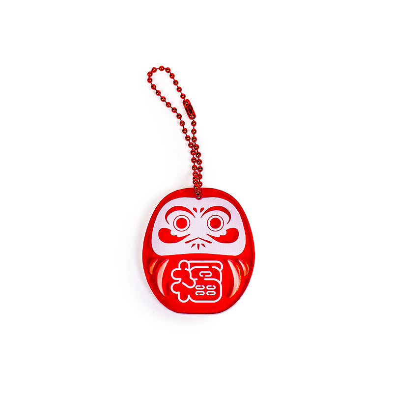Brelok - Fluorescencyjna Czerwona Daruma