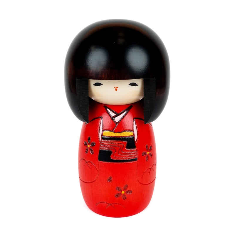 Czerwona lalka Kokeshi