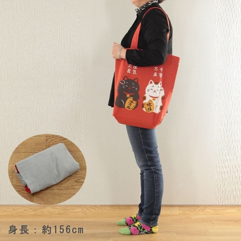 Czerwona torba na ramię Maneki Neko Shōfuku