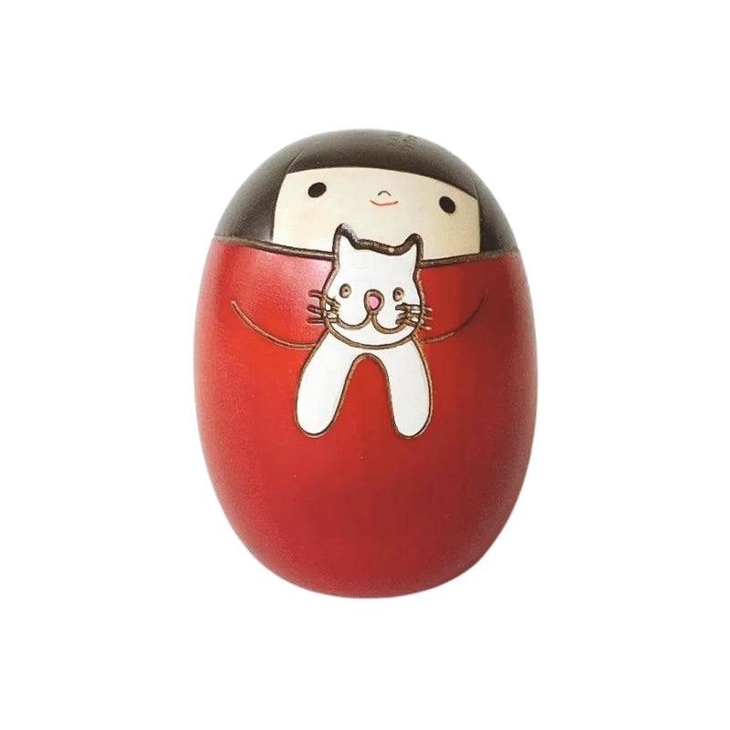Czerwony Kokeshi Neko