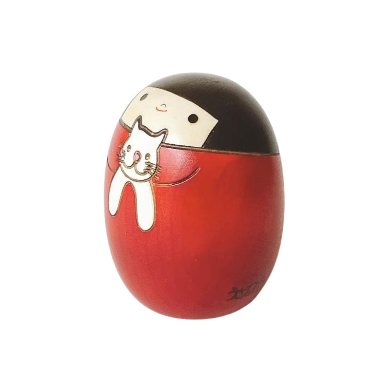 Czerwony Kokeshi Neko