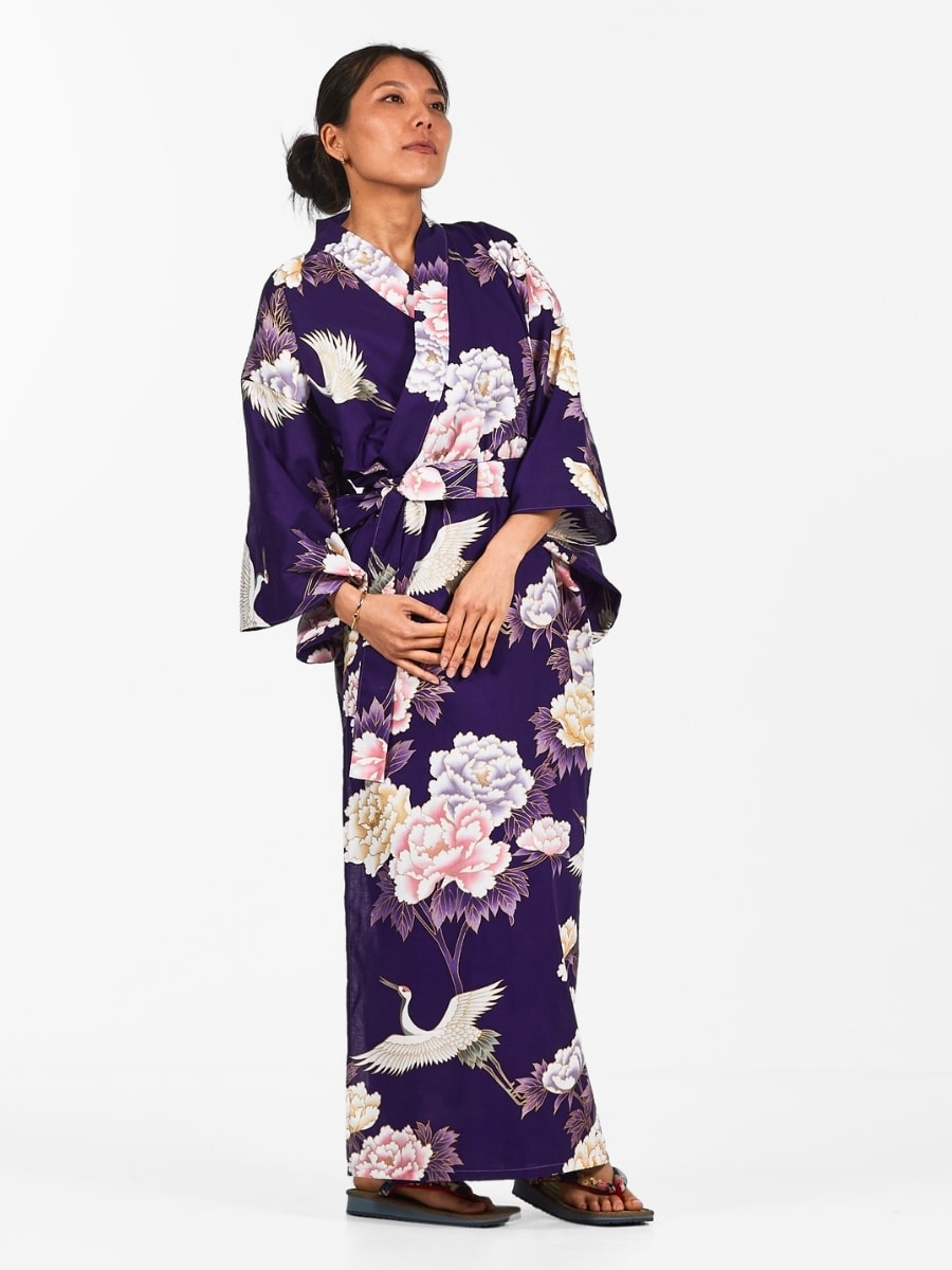 Damskie japońskie kimono Botan to Tsuru Uniwersalny rozmiar