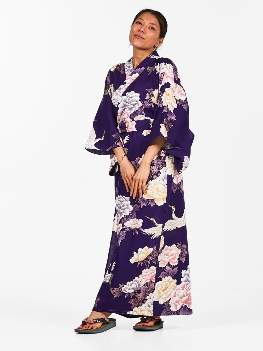 Damskie japońskie kimono Botan to Tsuru Uniwersalny rozmiar
