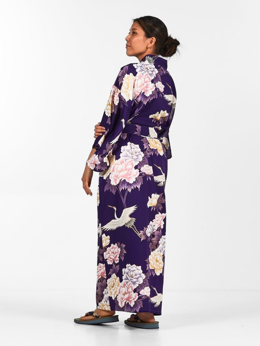 Damskie japońskie kimono Botan to Tsuru Uniwersalny rozmiar