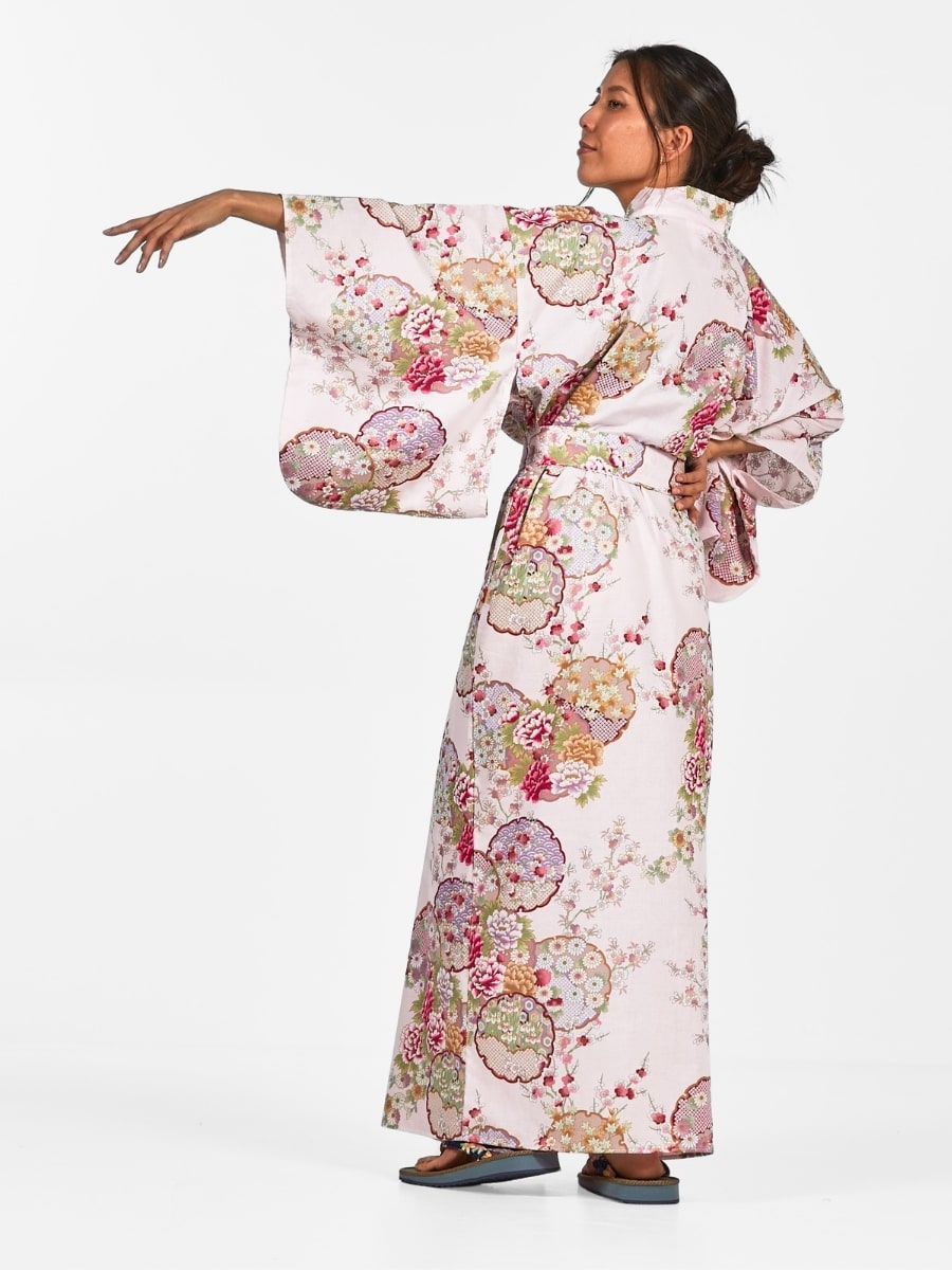 Damskie japońskie kimono Maru Mon Uniwersalny rozmiar