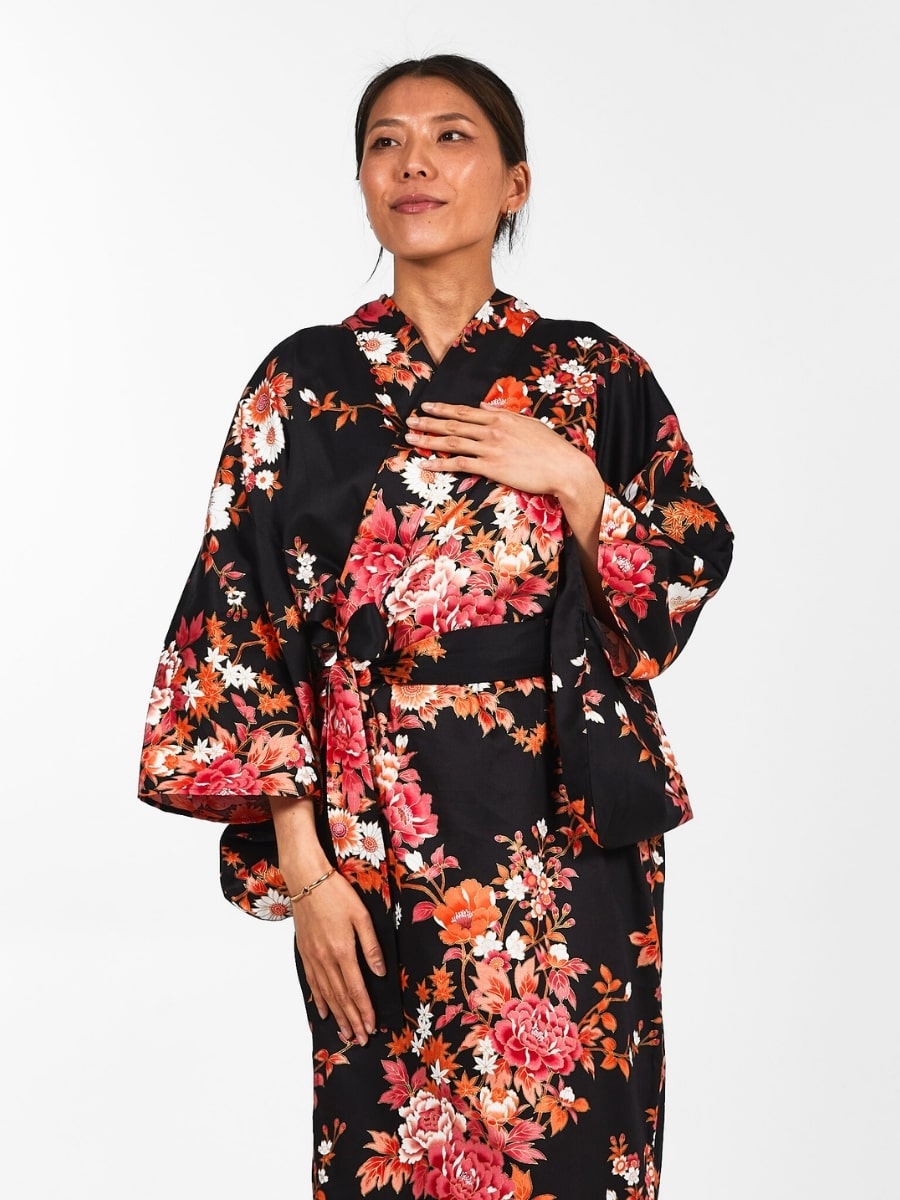 Damskie japońskie kimono Sakura to Botan Uniwersalny rozmiar