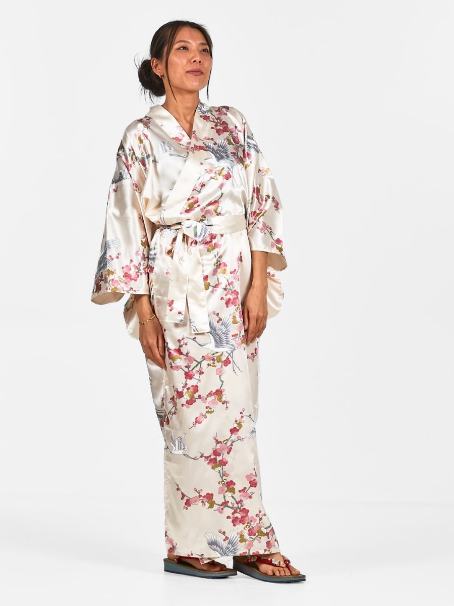 Damskie japońskie kimono Ume to Tsuru Uniwersalny rozmiar