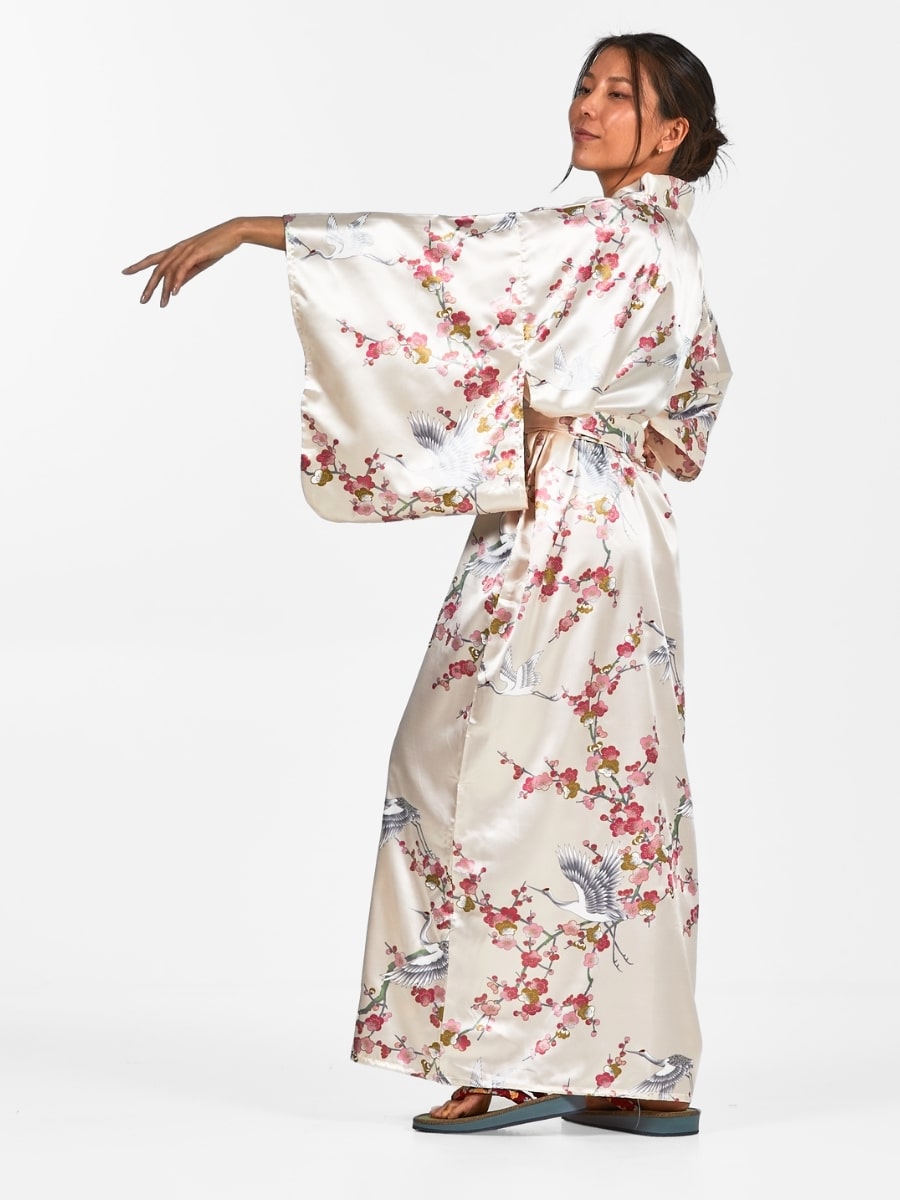 Damskie japońskie kimono Ume to Tsuru Uniwersalny rozmiar
