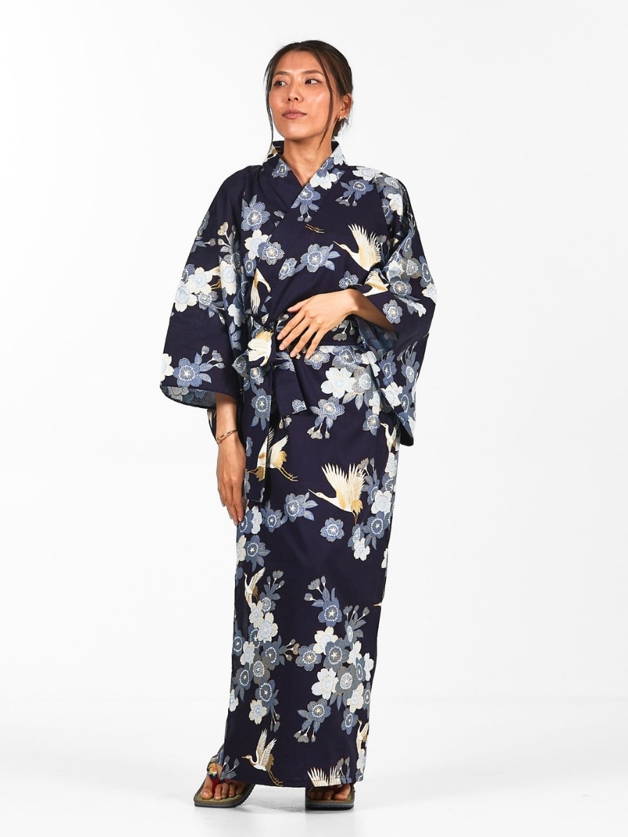 Damskie Yukata Kimono Sakura to Tsuru