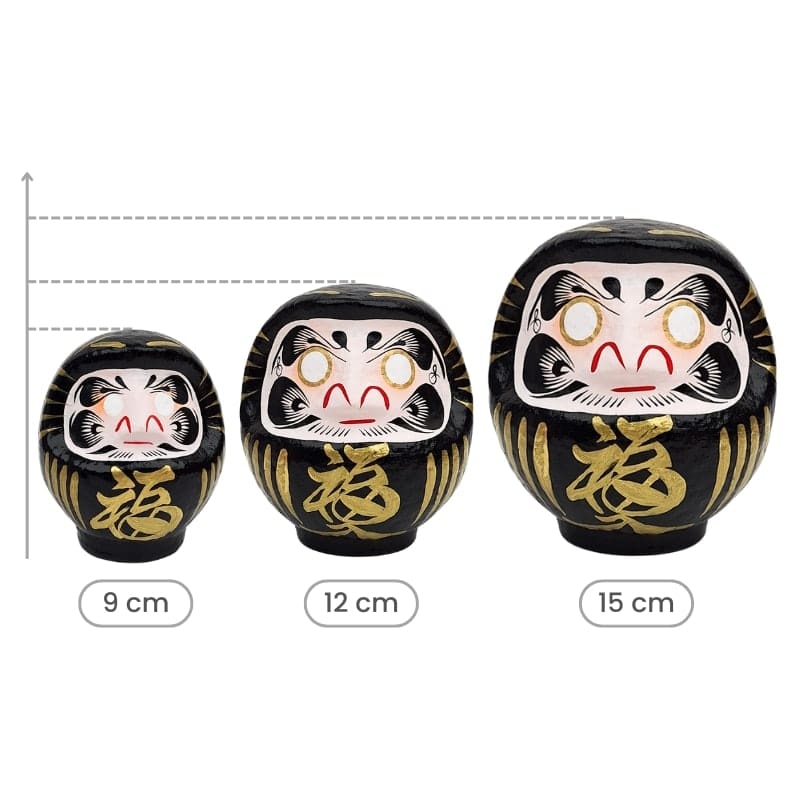 Daruma japońska czarna od 9 do 15 cm