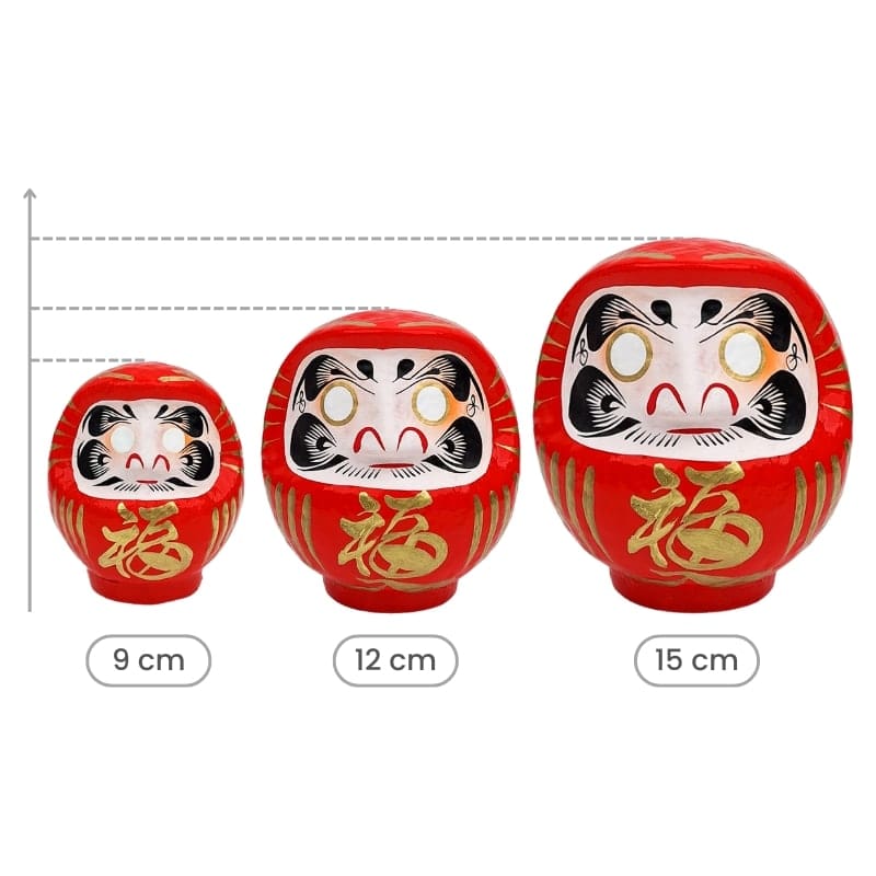Daruma japońska czerwona od 9 do 15 cm