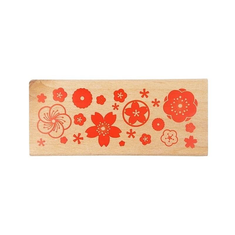 Drewniany stempel Japońskie kwiaty