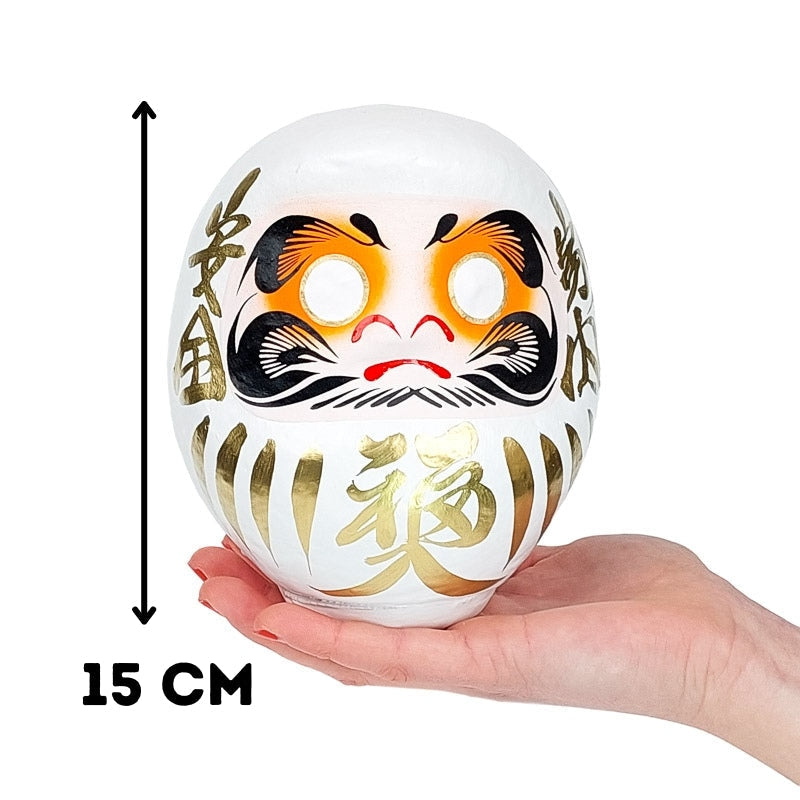Duża biała Daruma 12 i 15 cm 15 cm