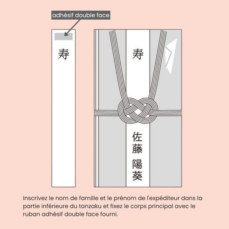 Japońska koperta Shugi-bukuro z różowymi kwiatami