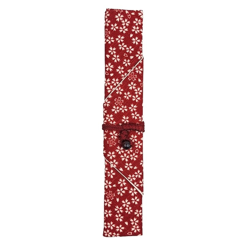 Etui na japońskie pałeczki Sakura Red