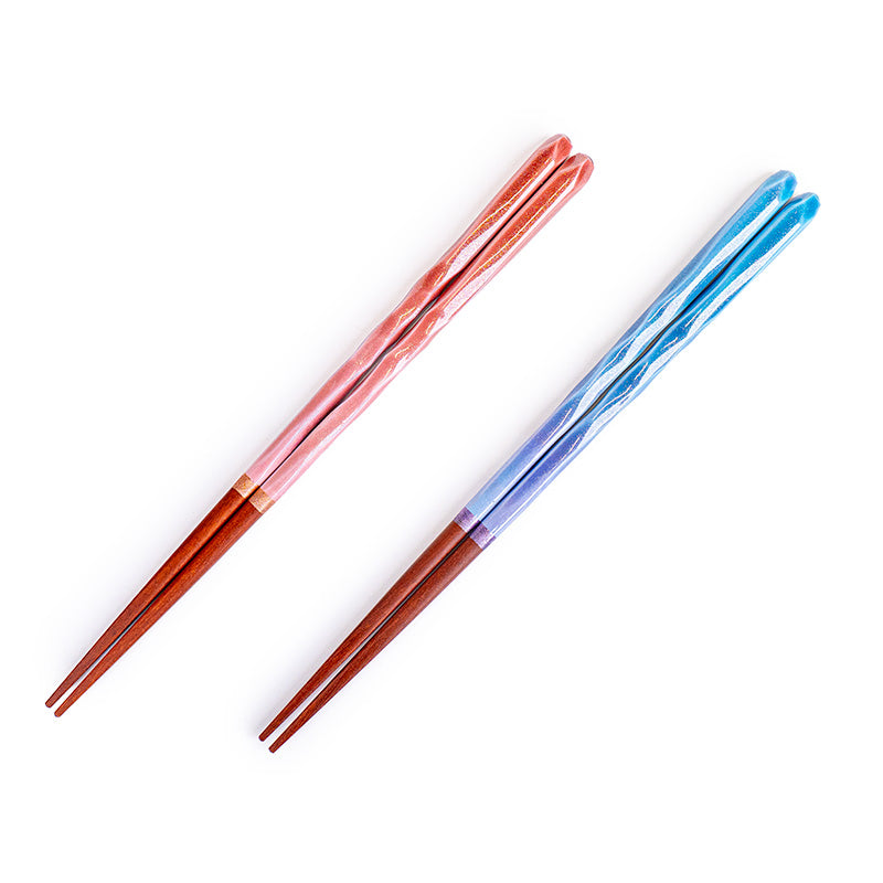 Faliste Pałeczki Japońskie Różowe z Brokatem