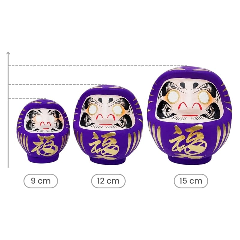 Fioletowa Daruma japońska od 9 do 15 cm