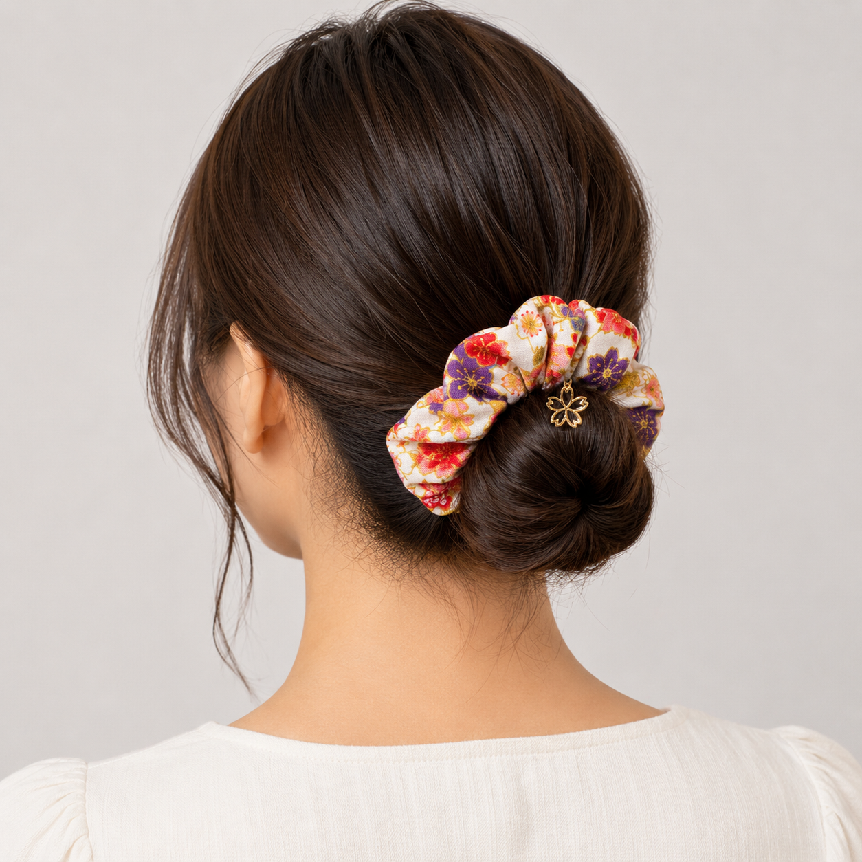 Gumka Scrunchie Japońska Biała