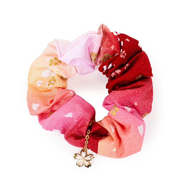 Gumka Scrunchie z Japońskiej Tkaniny Różowa