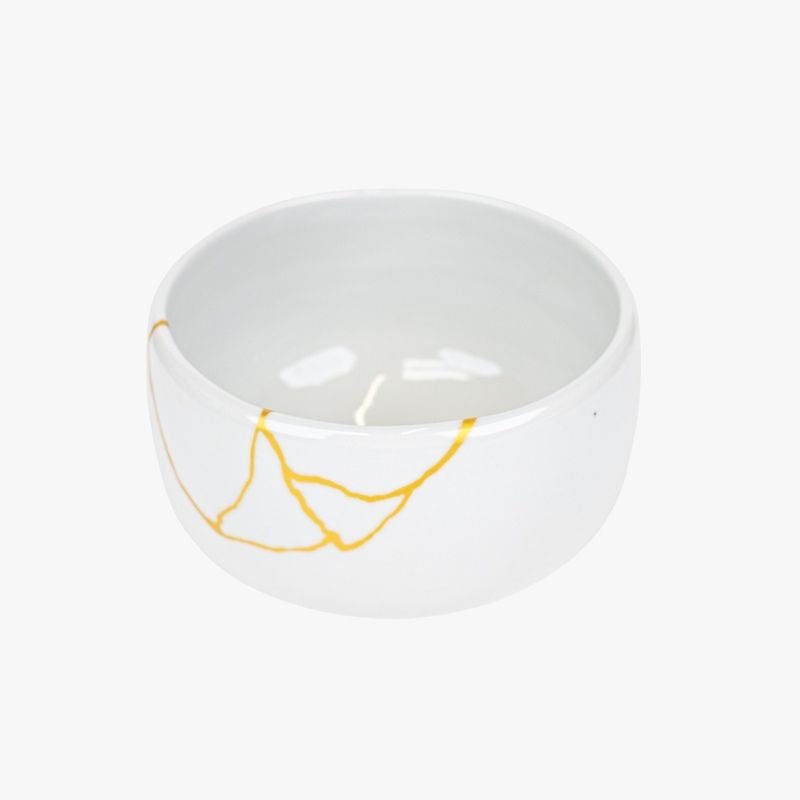 Japońska biała miska do matchy Kintsugi