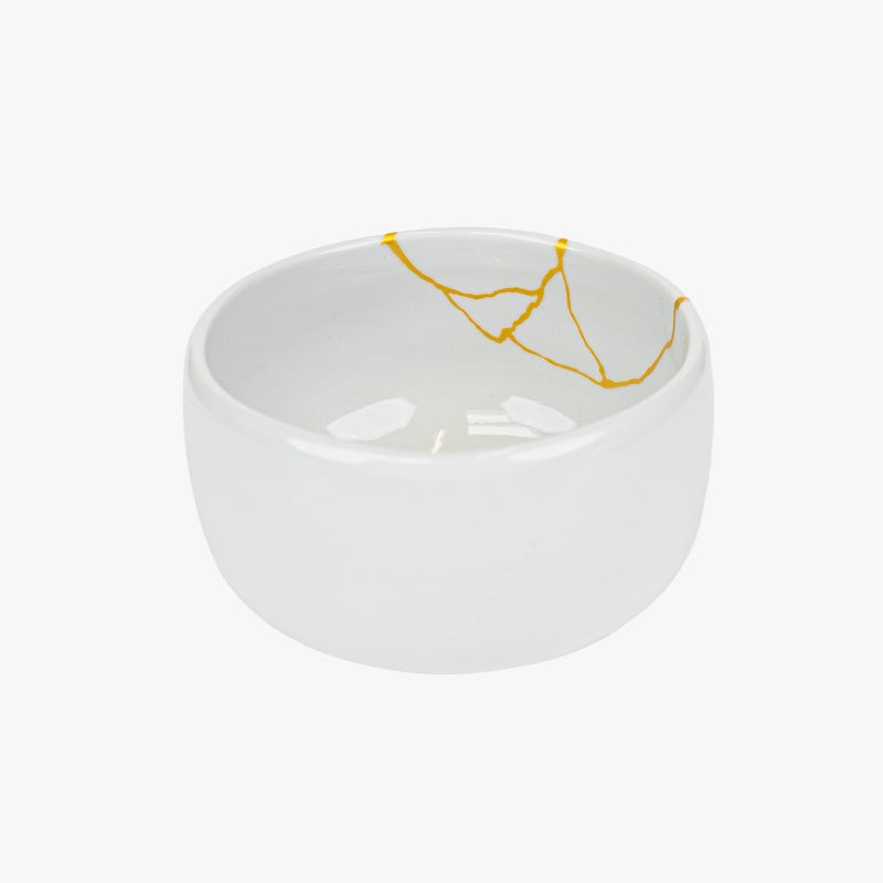 Japońska biała miska do matchy Kintsugi