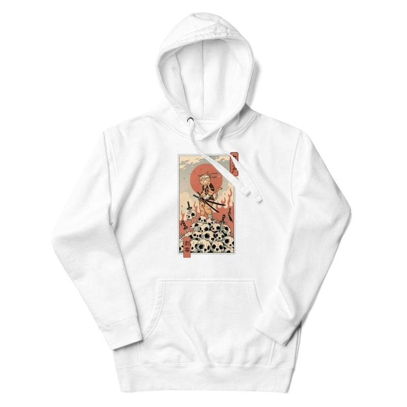 Japońska bluza Ukiyo e Neko Assassin S / Blanc
