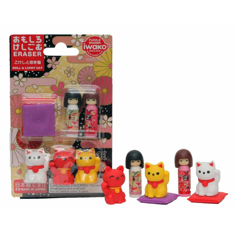 Japońska gumka do ścierania Iwako Maneki Kokeshi