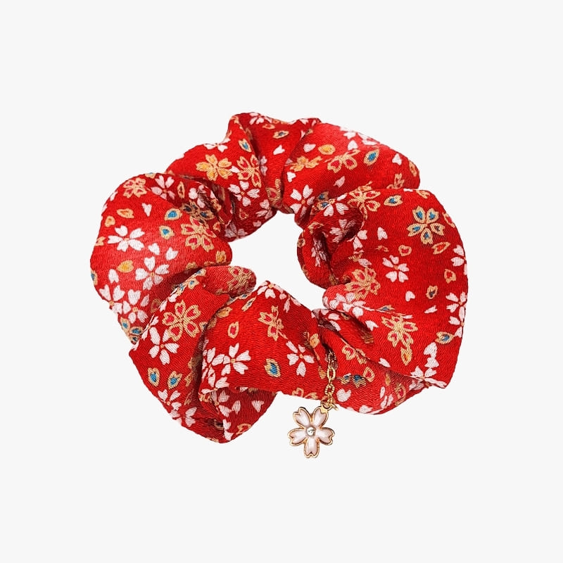 Japońska Gumka do Włosów Scrunchie Czerwona
