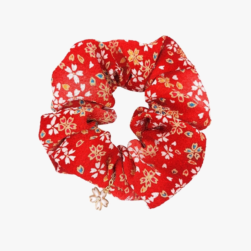Japońska Gumka do Włosów Scrunchie Czerwona
