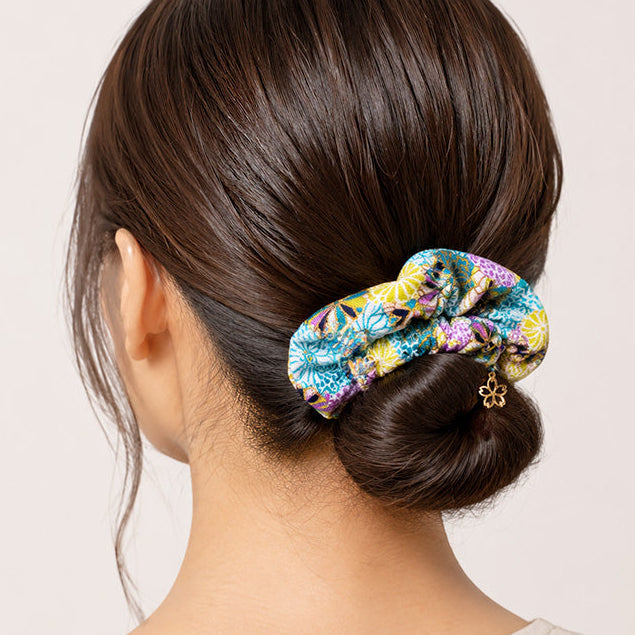 Japońska Gumka Scrunchie - Niebieska