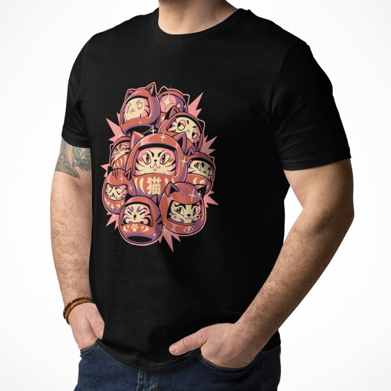 Japońska koszulka Daruma Cat
