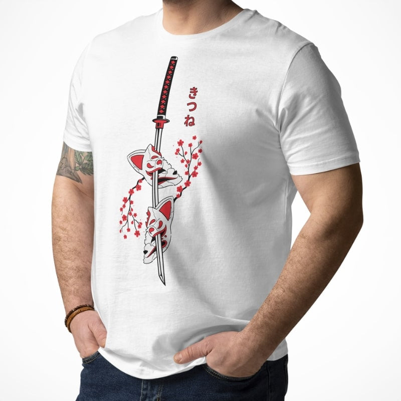 Japońska koszulka Kitsune Sakura