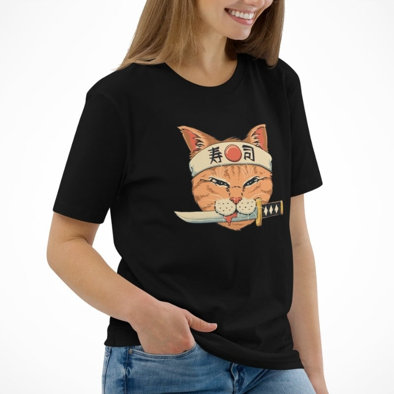 Japońska koszulka Neko Sushi Katana