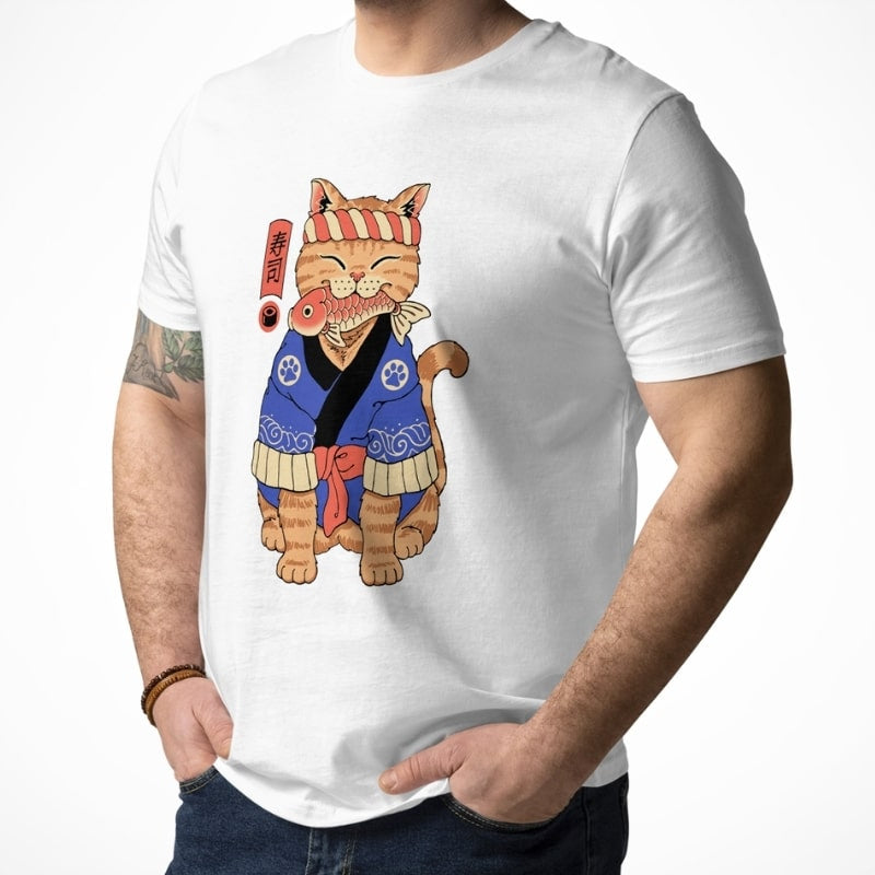 Japońska koszulka Neko Sushi Master