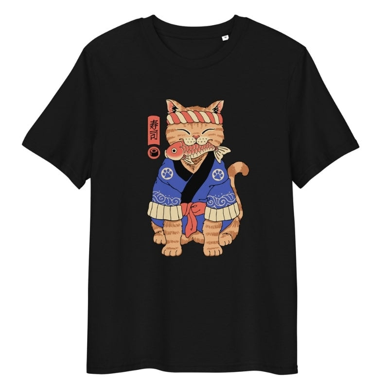 Japońska koszulka Neko Sushi Master S / Noir