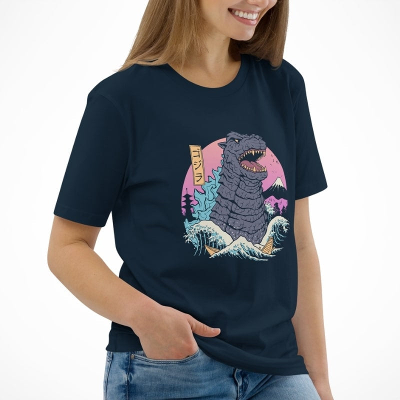 Japońska koszulka retro Kaiju