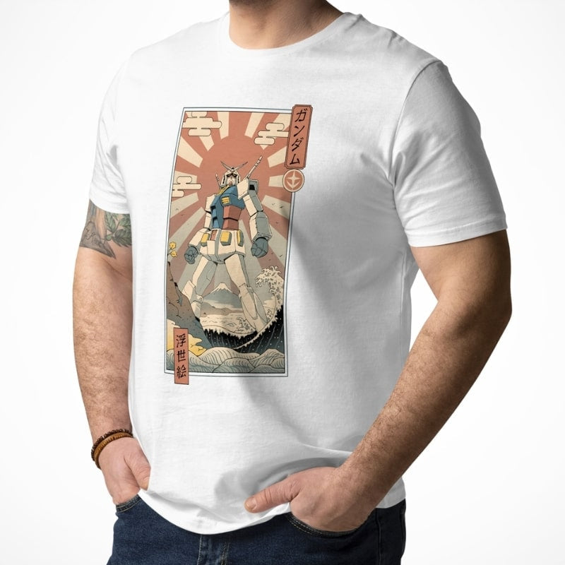 Japońska koszulka Ukiyo e Mecha & Fuji