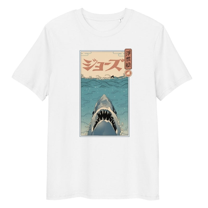 Japońska koszulka Ukiyo e Shark Attack S
