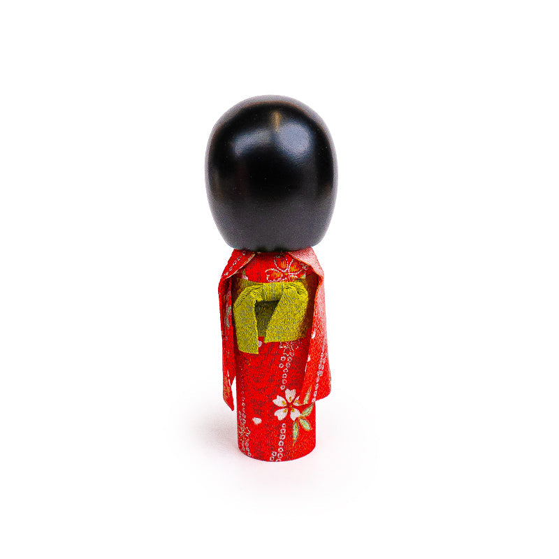 Japońska Laleczka Kokeshi - Czerwone Kimono