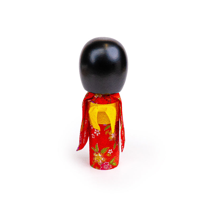 Japońska Laleczka Kokeshi - Egao Czerwona