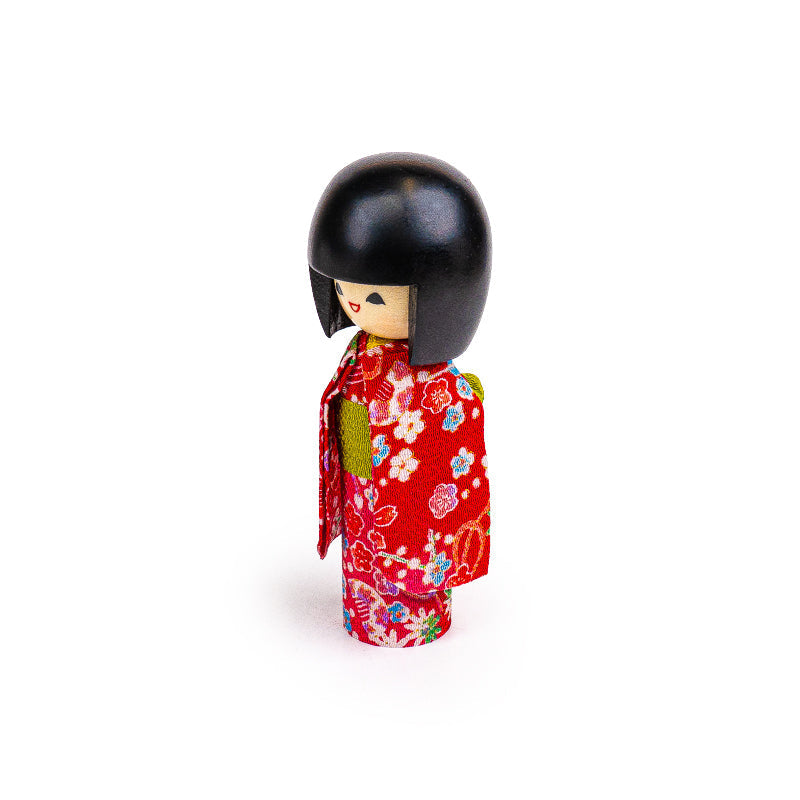 Japońska Laleczka Kokeshi - Egao Różowa