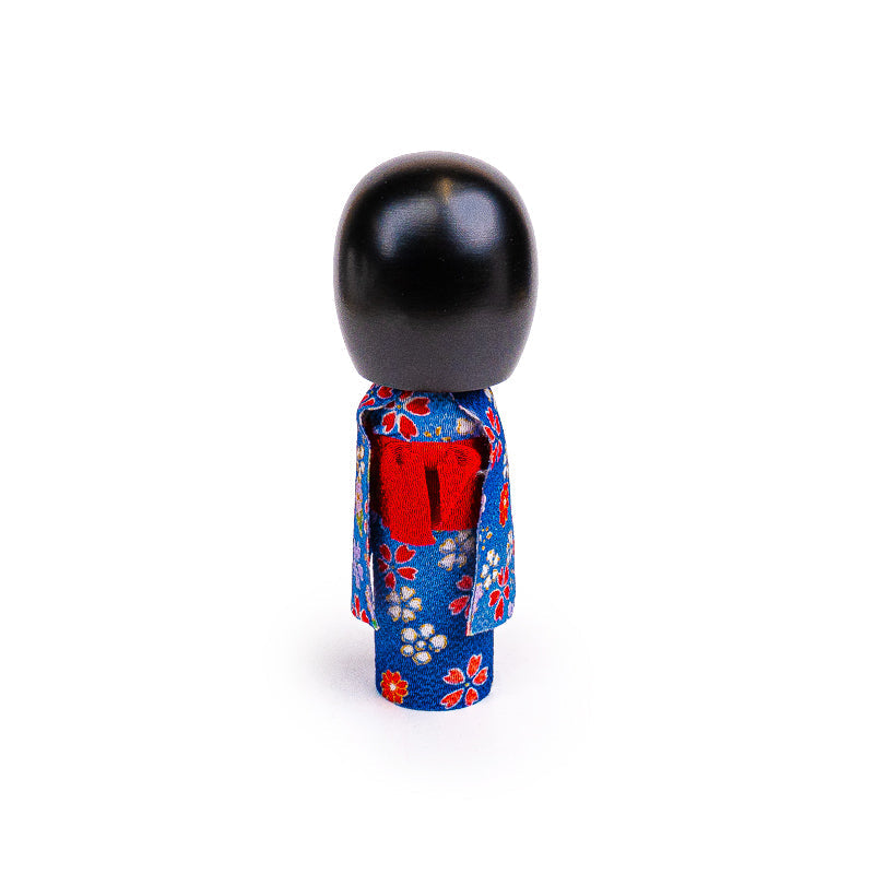 Japońska Laleczka Kokeshi - Niebieskie Kimono