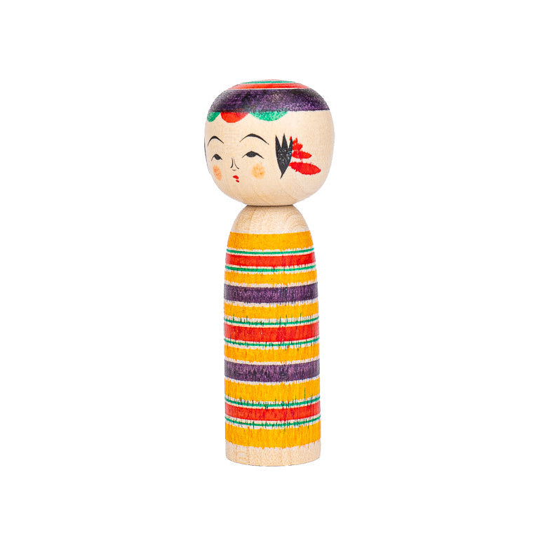Japońska Lalka Kokeshi - Yajiro Rokuro - 8,5 cm