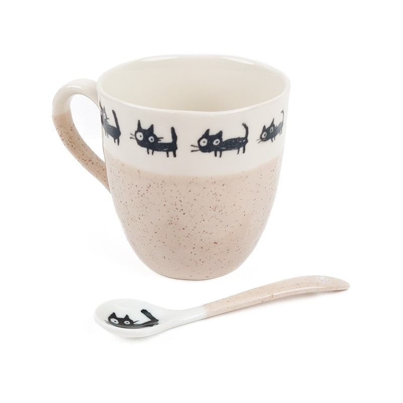 Japońska łyżeczka do kawy Cat Beige