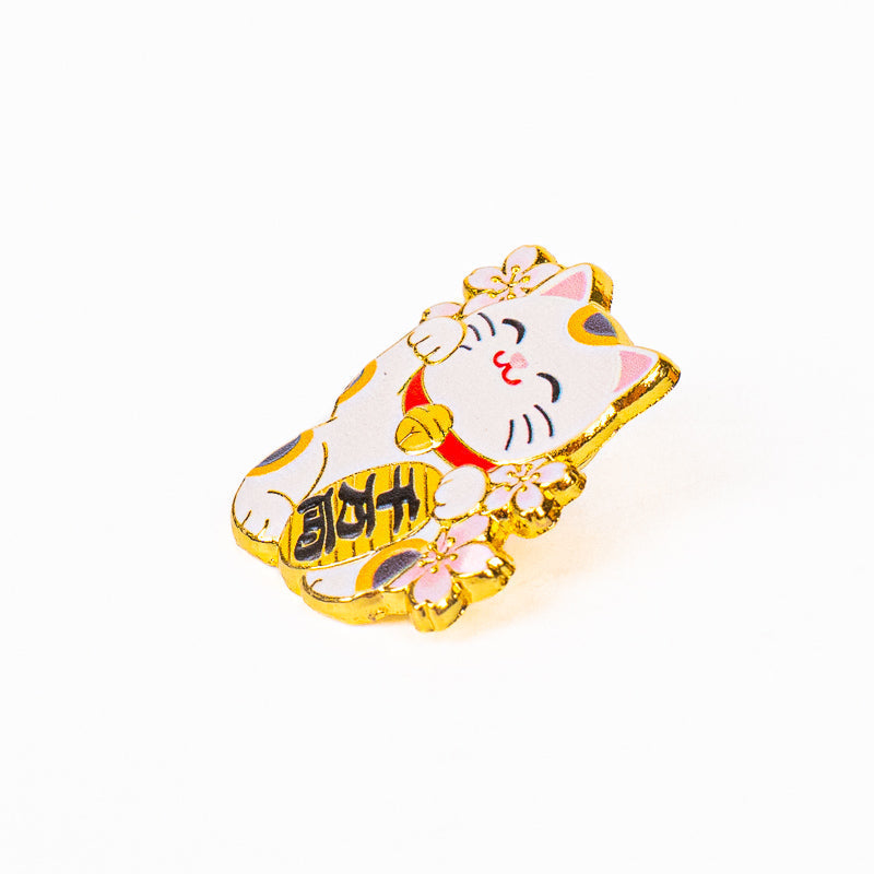 Japońska Metalowa Przypinka Maneki-Neko